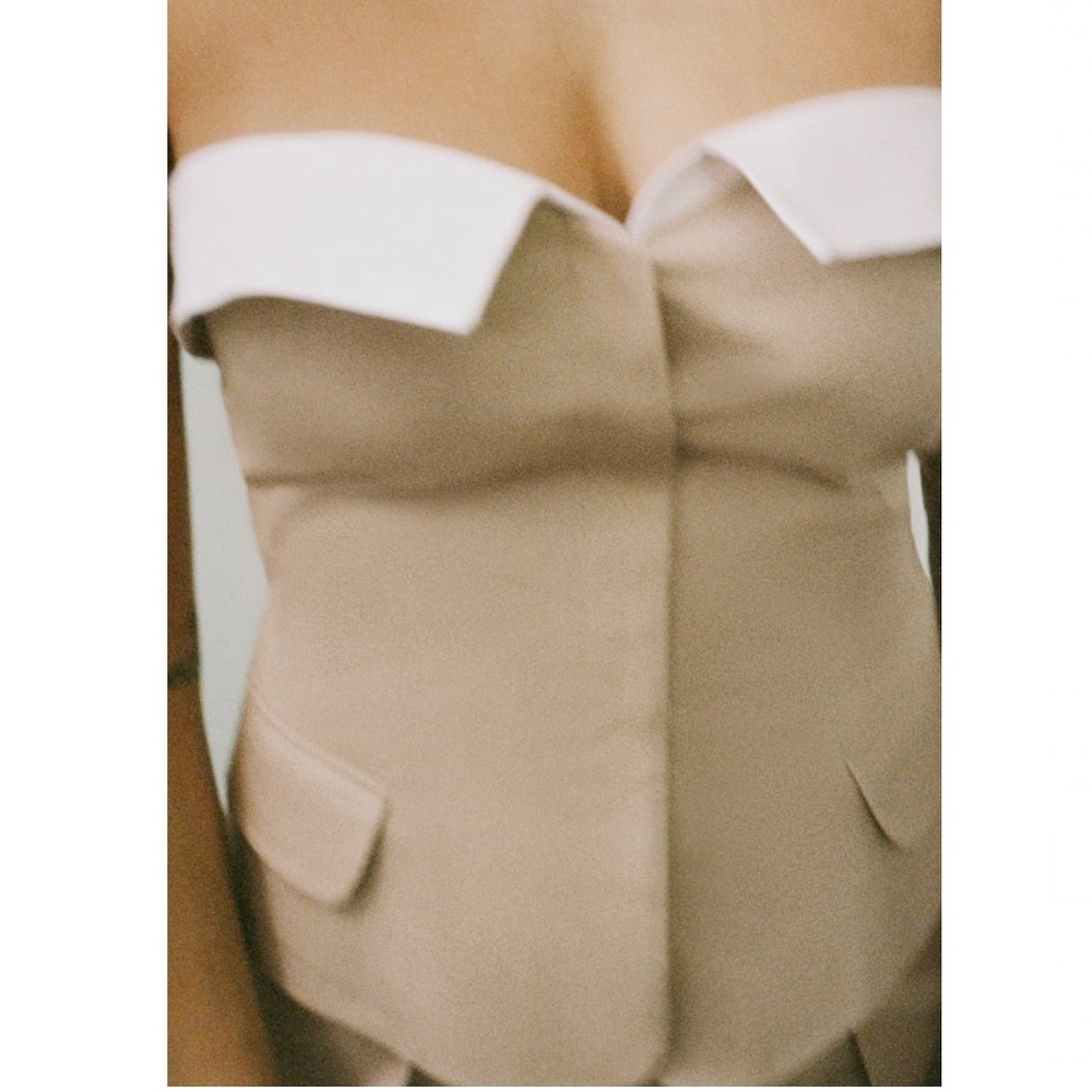 Zara MIXED GABARDINE TOP